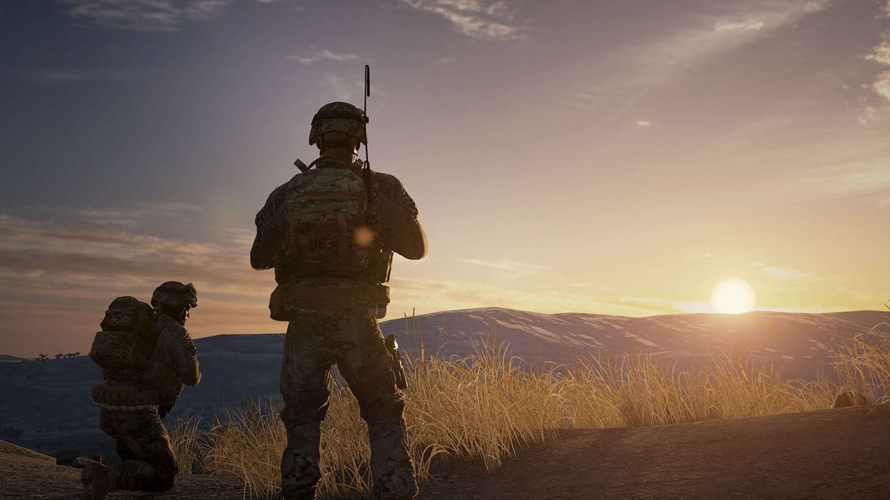 Instrucción de infantería de SPH al atardecer